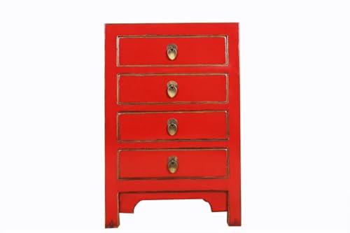 Yajutang Commode chinoise en bois massif de Chine rouge