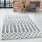 HomebyHome Teppich Wohnzimmer Hochflor Shaggy Teppich 3D Ethno Design 80 cm Rund Teppich Grau - Teppich für Schlafzimmer Esszimmer Küche Boho Teppich 20 mm Florhöhe Extra Weich Flauschig Pflegeleicht