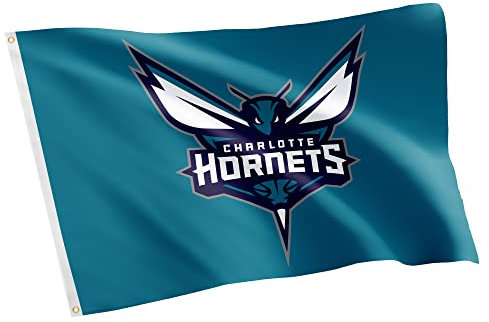 Charlotte Hornets NBA National Basketball Association Flagge #1, 100 % Polyester, für drinnen und draußen, 91 x 152 cm