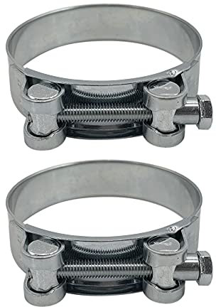 (2 Stück) Rohr 86-91 mm starke verstärkte Rohrschellen, verzinkte Stahlrohr-Schlauchschellen (2 Stück, 86-91 mm)