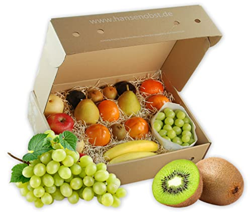 Hansen Obst - Geschenkbox - fruchtige Obst-Box - “Mitarbeiter-Obstbox” - Präsentkorb - Obst-Geschenkset - gefüllte Obstkiste - Probier-Obstbox