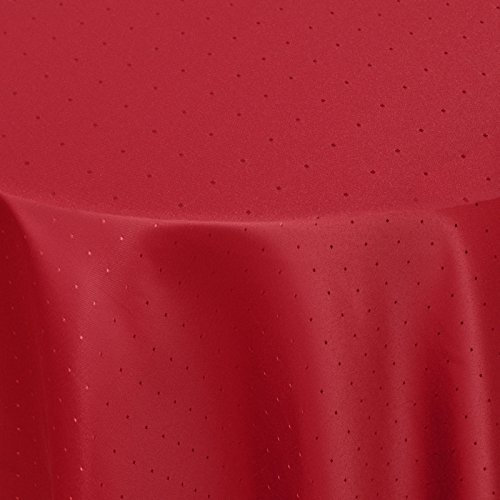 Punkte Muster Optik Tischdecke Größe, Form und Farbe wählbar Rund 135 cm Rot Damast Tafeldecke Pflegeleicht