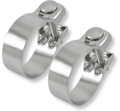 2x Auspuffschellen ø von 34 bis 82 mm Edelstahl Breitbandschellen Klemme Bandschelle Rohrschelle (49,5 mm (48-51mm))