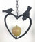 Spring life Cast Iron Heart Shape Wild Bird Hanging Fruit Feeder in black