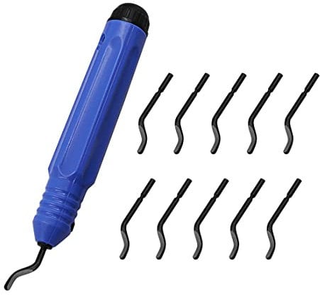 1 Set Tagliatori per Sbavatura, Sbavatura Strumento Mano con 10 Pezzi Rotazione a 360 gradi Sbavare Lame, Universale Strumento di Sbavatura per Legno, Acciaio Metallo, Alluminio Rame o Plastica
