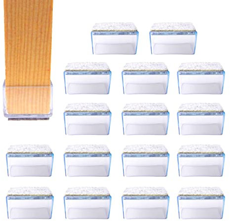 16x Schutzkappen Für Stuhlbeine | Stuhlbeinkappen Filz | Stuhlbeinkappen | Filzgleiter für Stühle | Stuhlbeinschoner | Möbelgleiter | Stuhlsocken | Stuhlgleiter (Rechteckig, 25x38mm)