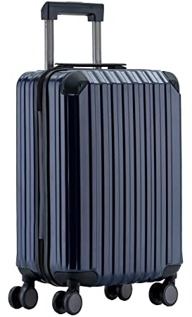 Münicase M816 TSA-Schloss, Teleskopgriff, Reisekoffer mit 4 Rollen, Hartschale, Kabinentrolley 55cm, Dunkelblau