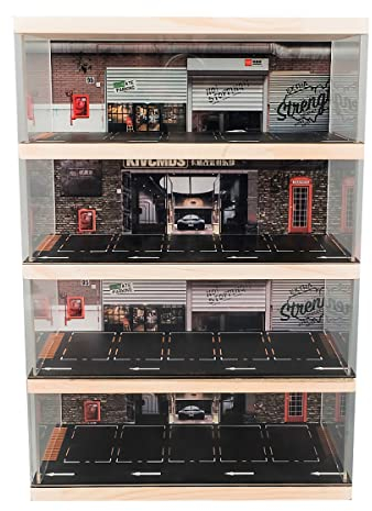 kivcmds 1:64 Modell Auto Vitrine.Display-Kasten für Sammlung, Legierung Auto Modell Display-Ständer(4 Ebenen mit insgesamt 20) Stellplätzen