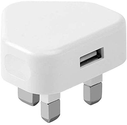 CHARGEWAY White Usb Plug For Iphone Plugs Uk 3 Pin Usb Adapter Plug Uk Usb Wall Plug-Usb Charger Plug Uk Mobile Phone Mains Chargers Usb Plugs Compatible With Other Mobiles/Iphone/Samsung/Ipads
