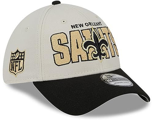 New Era New Orleans Saints 2023 NFL Draft 39Thirty Flex Hat für Herren, Stein/Schwarz