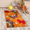 CARPETIA Süßer Kinderzimmerteppich mit Schmetterlingsdesign • farbenfroh • orange, 80 x150 cm