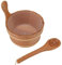BestAlice Sauna-Eimer- und Schöpfkellen-Set, 1 Gallone (4 L), Handgefertigter Hölzerner Sauna-Eimer mit Kunststoffauskleidung und Griff, Whirlpool-Fass, Dampfbad-Holzfass für SPA-Schwimmbad