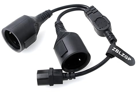 ZBLZGP UPS PDU Y Splitter Stromkabel IEC 320 C14 Stecker auf 2X CEE 7/7 Europa Schuko Buchse Adapterkabel für UPS PDU Stromkabel