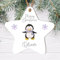 Personalised 'Merry Christmas' Tree Bauble - 8 Designs to Choose from - Custom Name Decorations - Holiday Keepsakes - Gift for Kids, (Mdf Wood Indoor Use Only, Penguin with Purple & Blue Scarf)