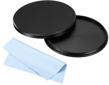 PATIKIL 55mm Tappo Obiettivo, Copriobiettivo Universale in Metallo per Filtro Obiettivo con Custodia Protettiva Anteriore Panno per Pulizia Fotocamera