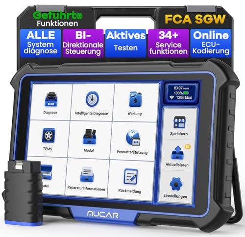 mucar OBD2 Diagnosegerät, VO8 Diagnosegerät Auto Mit 34 Reset-Funktion & Alle Systemdiagnosen, Auslesegerät Auto Für Aktives Testen/ECU-Kodierung/BI-Direktionale Steuerung/CANFD, Kostenlose Updates