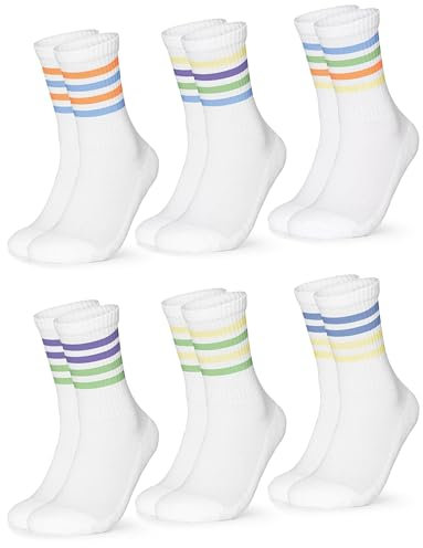 Occulto Herren Retro Tennissocken 6er Pack (Modell: Roger) 80s 47-50