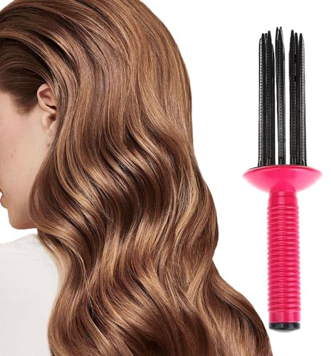 Kidmis Lockenwickler Kämme Für Haar, Hair Rollers Curling Brush, Hair Curler Rolls Lockenkamm, Curling Roll Comb Round Brush (1)