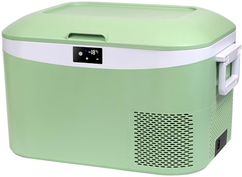 Megiu - 12 Volt Portable Car Refrigerator 13.5QT (12.8L) Compressor 12V/24V DC 110~240V AC for Truck Van RV SUV Boat Travel Camping Travel Travel by