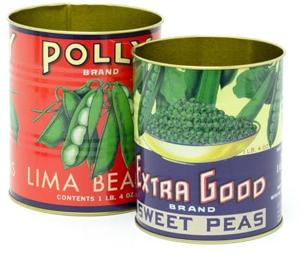 Carousel Home Vorratsdosen im Retro-Stil, Vintage-Stil, 2 Stück, Replica-Lebensmitteldosen, dekorative Dosen, Vorratsdosen aus Metall