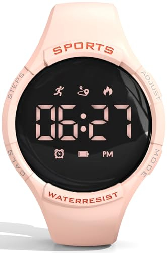 Schrittzähler Uhr Damen Herren Digital Uhr Armband Fitnessuhr ohne App und Handy Digitale Armbanduhr Sportuhr Kalorienzähler Entfernung Laufuhr Fitness Tracker Kinder Uhren für Jungs Wecker