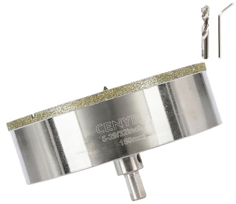 150mm(5-29/32) Frese per piastrelle - Frese a tazza diamantate con vitesa guida per ceramica, vasi di fiori, vetro, pietra, piastrelle, granito e marmo