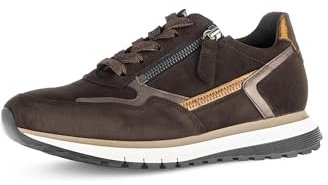 Gabor Damen Low-Top Sneaker, Frauen Halbschuhe,Sportschuhe,Freizeitschuhe,Turnschuhe,Laufschuhe,schnürschuhe,Choco/Bronce/orange,40 EU / 6.5 UK