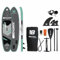 Tabla de Paddle Surf Be Wave Carbon 11.5, hasta 160kg, 348x84x15cm, Remo, hinchador, Mochila Impermeable, 3 Aletas, Kit de reparación