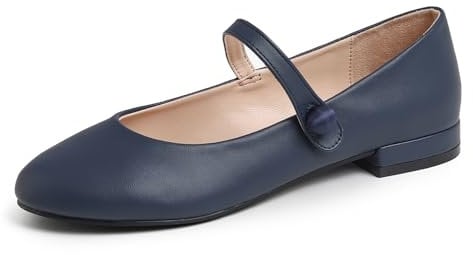 Feversole Mary Jane Lack Damenschuhe Flache Pumps geschlossen Bequeme Schuhe