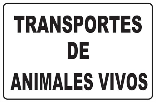 IberNorma MA265 - Señal de Aluminio de Transporte de Animales vivos 21x30cm placa metálica de Obligación homologada Cartel ideal para camiones y remolques de transporte de ganado y animales vivos