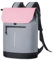 Lekeinchi Zaino Donna Elegante Porta PC 15.6 Pollici in Pelle - Borsa Impermeabile per Laptop, Viaggio, Università, Lavoro, Ufficio - Rosa Grigio