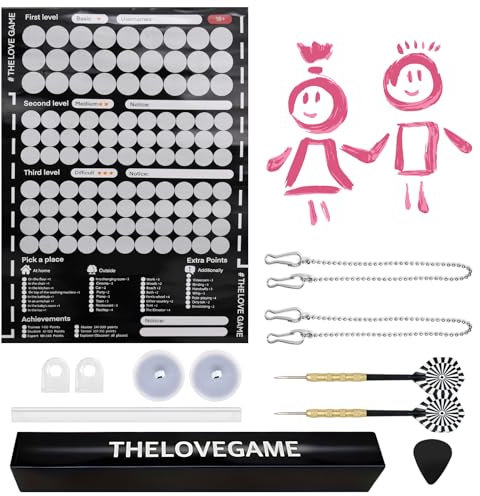 Love Game Poster,Date Night Scratch Off Poster Wiederverwendbar Poster für Paare 104 Date-Ideen Zum Rubbeln Poster für Paare mit hängendem Fahnenmast und 2 Abnähern Interaktive Date-Ideen Zum Rubbeln