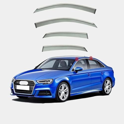 DKLIMA 4 Stück Auto-Windabweiser für Audi A3 Sedan MK3-8V 2014-2020, Regentürabweiser, Seitenfenster-Luftabweiser, Autozubehör.
