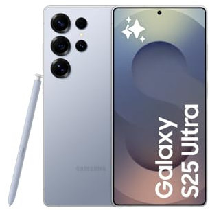 Samsung Galaxy S25 Ultra 256GB Teléfono Móvil con IA, Galaxy AI, 12GB RAM, Cámara 200MP, Dual SIM, IP68, Garantía del Fabricante 3 Años + 1 Año Extra, Titanio Azul (Versión Española)