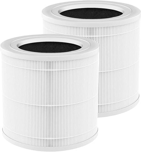 Ecofort BAPF360 True HEPA Replacement Filter Compatible with Bionaire BAP9921 Medium Air Purifier & 360 Large Air Purifier, 3-IN-1 Filtration 2-Pack