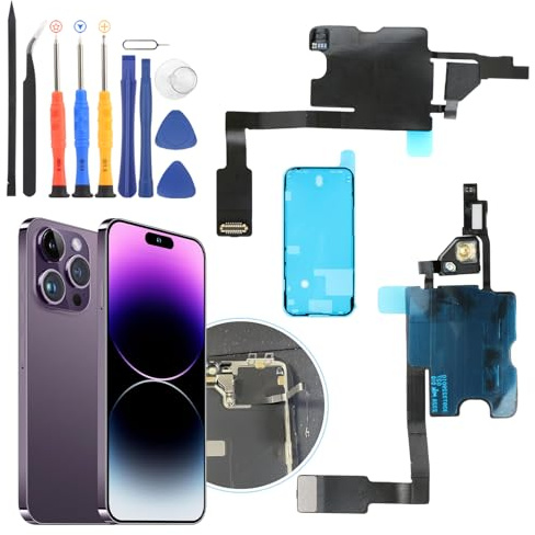 RongZy per iPhone 14 PRO Cicalino della Suoneria di Ricambio per iPhone 14 PRO Altoparlante Anteriore Sensore Cavo Flessibile con Strumenti
