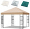 Inoamity - Lona para techo (3 x 3 m, impermeable, para pérgola/cenador, funda extraíble anti-UV, alta resistencia (poliéster 300D) - Protección solar para jardín, terraza, camping y playa, caqui