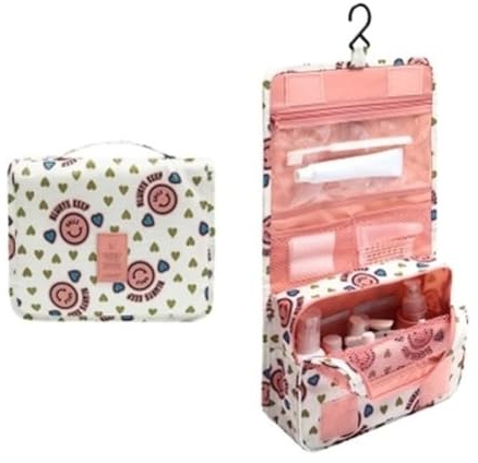 Trousse De Toilette Originale Femme Le-globe-trotteur Smiley rose