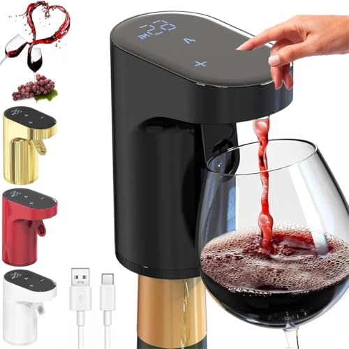 Generic Smart Liquor Dispenser, Drink Dispenser Liquor, Electric Wine Decanter Aerator Dispenser Pourer, Adjustable Quantity Liquor Wine Pump (Black)