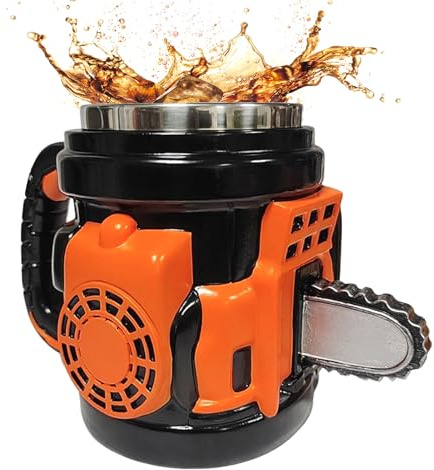 Tazas de café, 400 ml, diseño de motosierra, decoración divertida, taza de café, para mujeres y hombres, hogar, cocina, bar, cumpleaños, Navidad, oficina, hogar