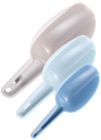 3 Pack Plastic Scoop Set for Food Ice Flour Pet Feed Kitchen Storage