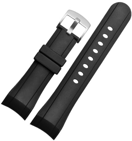 XYTLGOVDN Silikon-Uhrenarmband, 24 mm, Arc-Schnittstelle, Schwarz, Blau, wasserdichtes Armband, Armband-Zubehör, kompatibel mit der REEF TIGER Graham-Serie