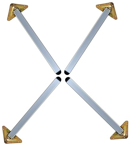 X1NGFU Lot de 4 Pieds de Table Inclinés,Pieds de Meuble en Acier Inoxydable,Pieds de Bureau en Métal,Réglables en Hauteur,pour Table Basse Étagère Et Bricolage,avec Vis (50cm)