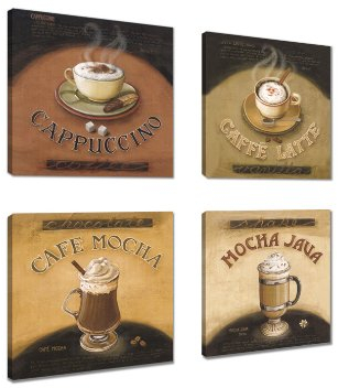 Visario Bild auf Leinwand Kaffee 6903-SCT deutsche Marke und Lager - Die Bilder/das Wandbild/der Kunstdruck ist fertig gerahmt 4 x 20 x 20 cm