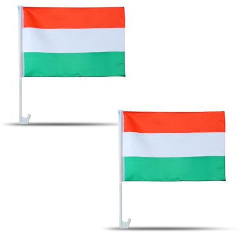2er SET Auto Flagge Fahne WM Länder Fußball Fan Farbe: Ungarn