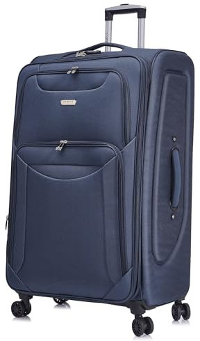 FLYMAX 32 Extra Large Super Lightweight 4 Wheel Suitcase Luggage Expandable with Wheels Navy