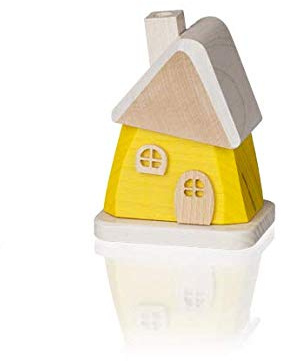 Unbekannt Egermann 3406 Räucherhaus gelb Zwergenhaus 9x7x5,5 cm Erzgebirge Holz Weihnachten