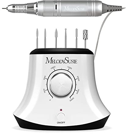 MELODYSUSIE Scarlet Nail Drill 30000RPM, Professional Low Noise, Low Vibration, Electric Nail Files, Nail Drill for Acrylic Nails and Gel Nails, Electronic equipment, UK (White)