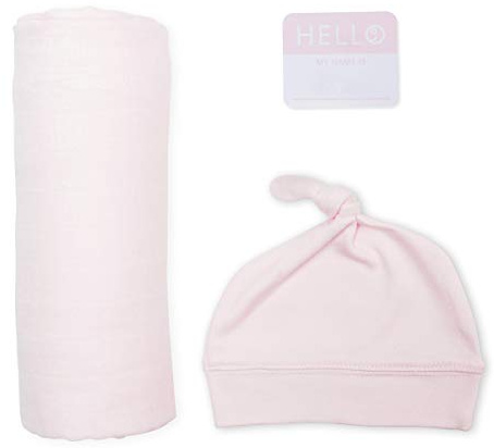 Happy Flute - Swaddle doek - Lulujo Hello World Swaddle & Hat - Pink