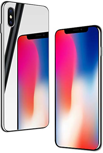 NALIA Mirror Hardcase compatible with iPhone XS Max, Slim Protective View Cover 9H Tempered Glass Case & Silicone Bumper, Shockproof Mobile Back Protector Phone Skin Coverage, Color:Silver